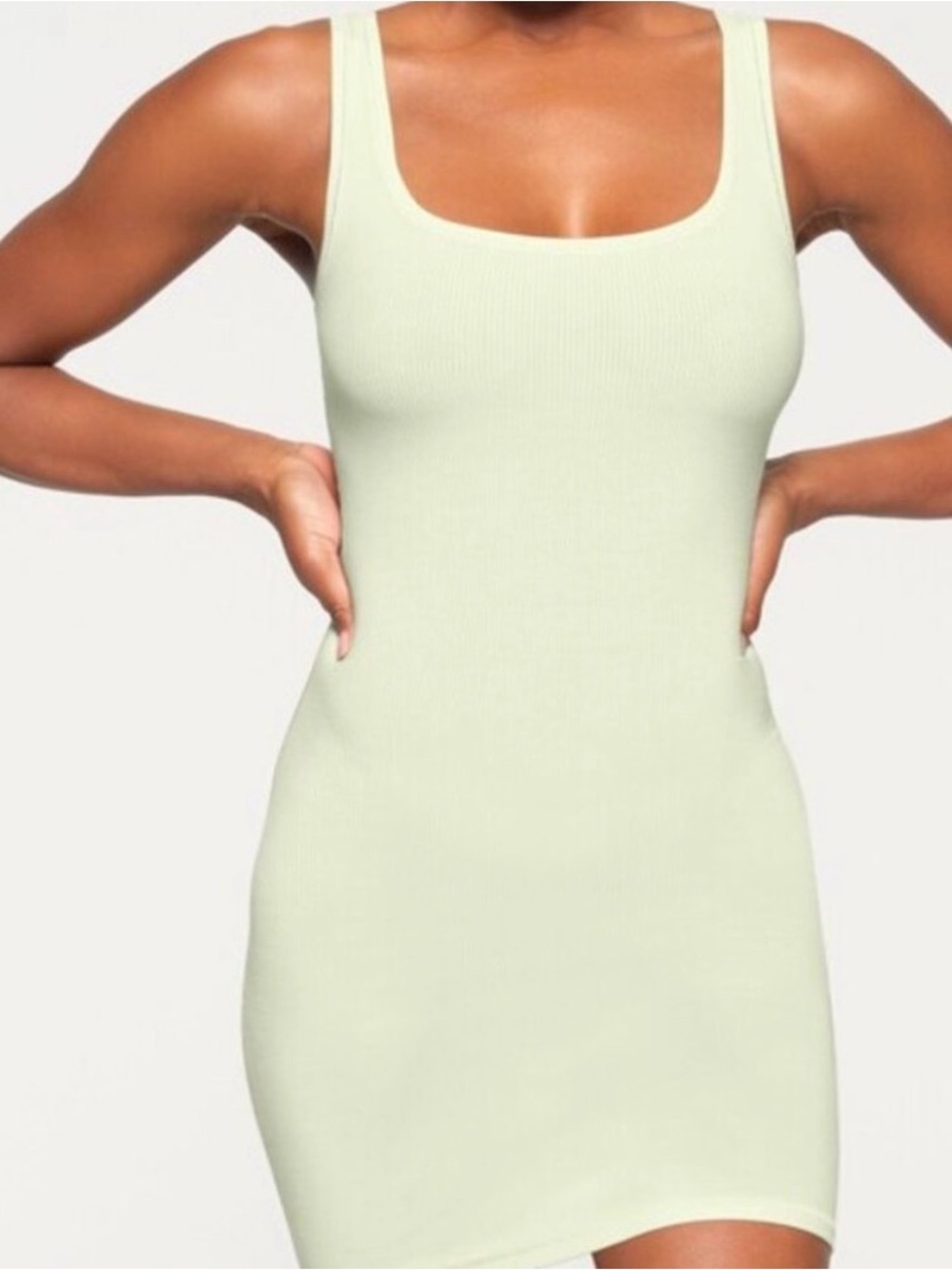 SKIMS Honeydew soft lounge mini dress ribbed tank NEW size Medium